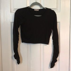 Chloe & Katie Ruched Long Sleeve Crop